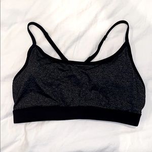 Forever 21 Black Heather Gray Cage Sports Bra